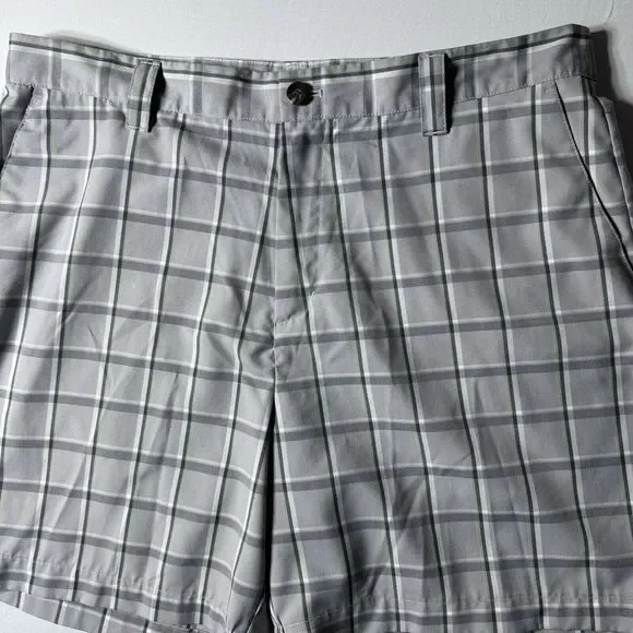 Adidas Shorts Mens 36 Gray Plaid Golf Preppy - Picture 2 of 16